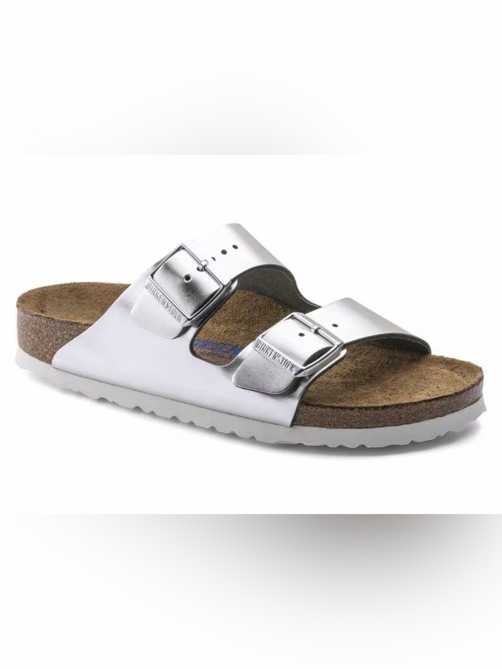 Birkenstock Arizona Soft Footbed Silver Leather Metallic NWT EU size 39/8-8.5 N
